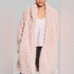 Dusty Rose teddy coat size small new without tags